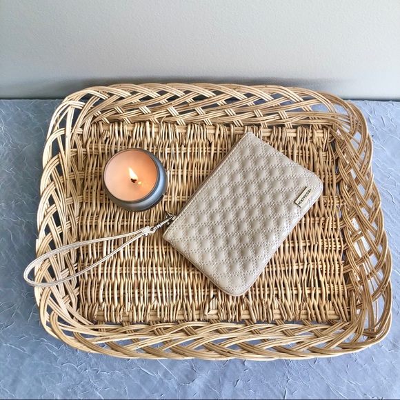 Vintage Light Colored Basket Tray Boho Decor